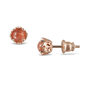 Peony Bloom Stud Earrings - Sunstone