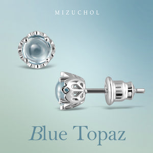 Rain Drop Stud Earrings - Blue Topaz