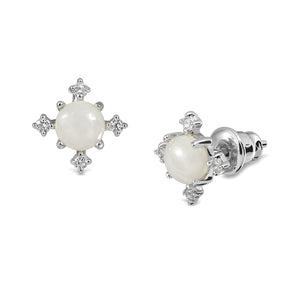 Gentle Love Earrings - White Jade