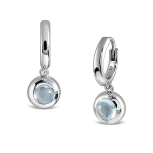 Rain Drop Hoop Earrings - Blue Topaz