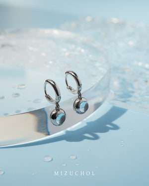 Rain Drop Hoop Earrings - Blue Topaz