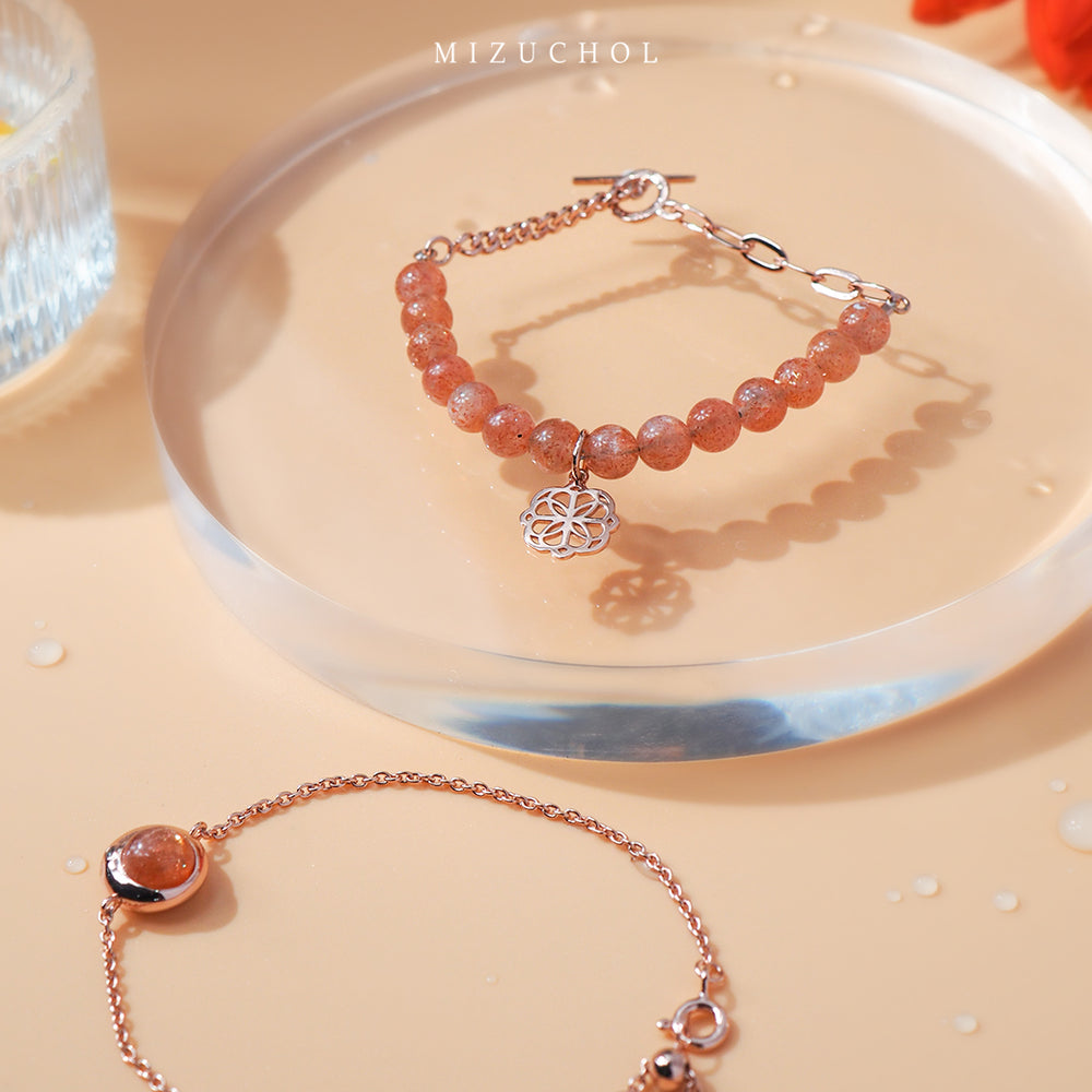 Rain Kissed Peony Bracelet - Sunstone