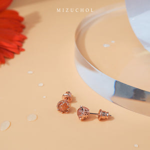 Peony Bloom Stud Earrings - Sunstone