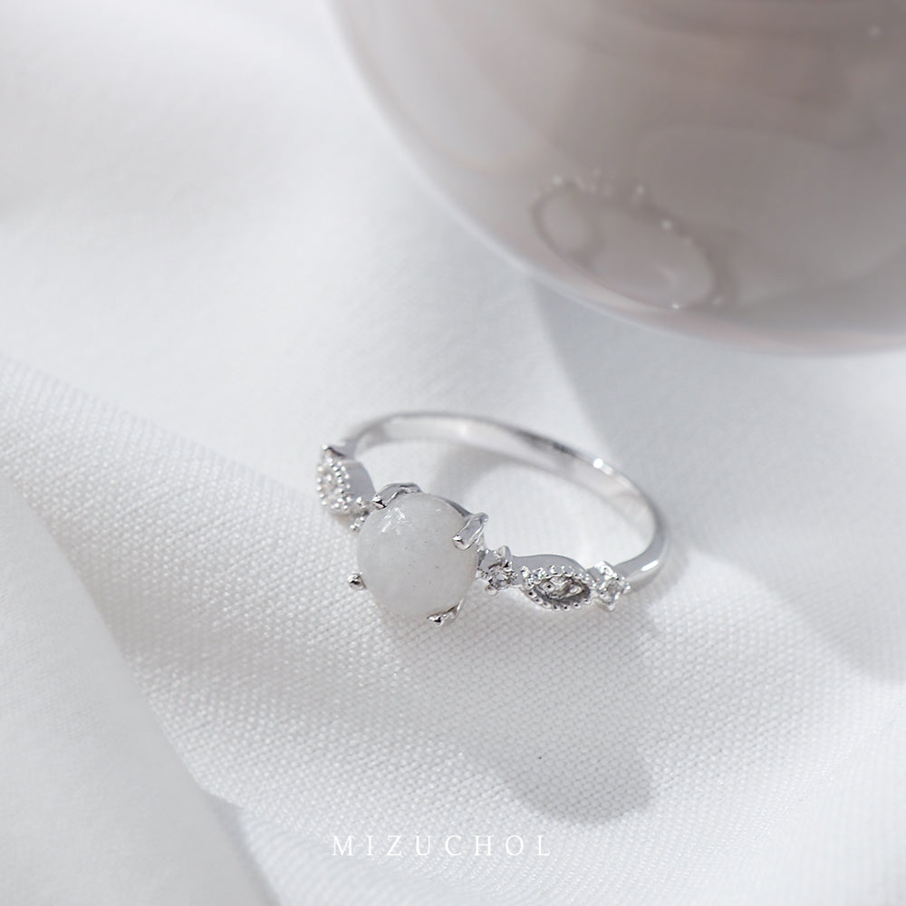 White Valentine Ring - White Jade